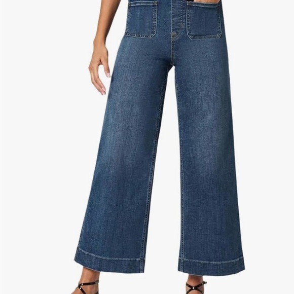 Women's Blue Wide-Leg Jeans - Picture 1 of 9